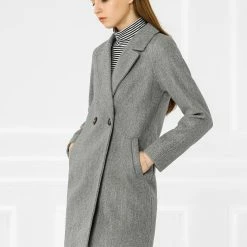 Allegra K Double Breasted Notched Lapel Coat With Raglan Sleeves 122 Allegra K Double Breasted Notched Lapel Coat With Raglan Sleeves