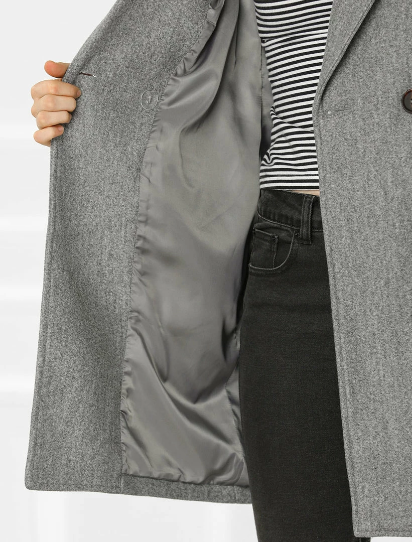 Allegra K Double Breasted Notched Lapel Coat With Raglan Sleeves 43 Allegra K Double Breasted Notched Lapel Coat With Raglan Sleeves