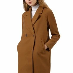 Allegra K Double Breasted Notched Lapel Coat With Raglan Sleeves 113 Allegra K Double Breasted Notched Lapel Coat With Raglan Sleeves