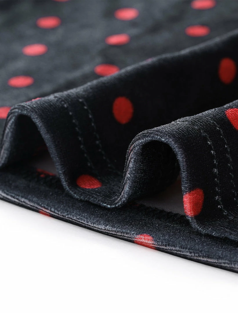 Allegra K Women's Polka Dots Turtle Neck Stretch Velvet Peasant Top 9 Allegra K Women's Polka Dots Turtle Neck Stretch Velvet Peasant Top