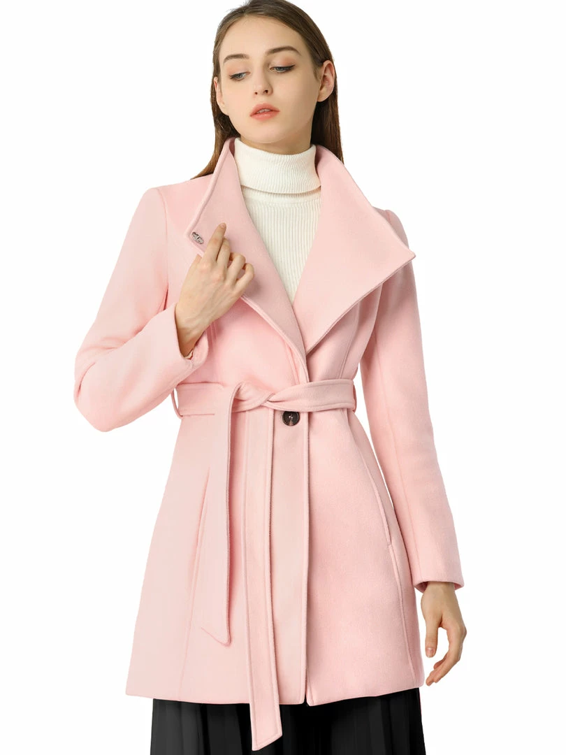 Allegra K Women's Classic Stand Collar Long Sleeve Winter Belted Long Coat 10 Allegra K Women's Classic Stand Collar Long Sleeve Winter Belted Long Coat