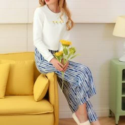 Allegra K Women's Embroidered Floral Cropped Sweatshirt Crew Neck Long Sleeve Top 12 Allegra K Women's Embroidered Floral Cropped Sweatshirt Crew Neck Long Sleeve Top