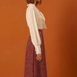 Allegra K Women's Retro Polka Dots Elastic Waist Vintage A-Line Midi Skirt