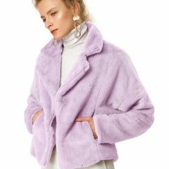 Allegra K Faux Fur Cropped Teddy Jacket Women 94 Allegra K Faux Fur Cropped Teddy Jacket Women