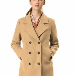 Allegra K Classic Double Breast Peacoat 38 Allegra K Classic Double Breast Peacoat