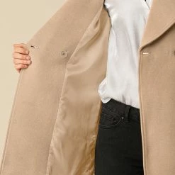 Allegra K Shawl Collar Overcoat With Pockets