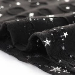 Allegra K Women's Metallic Star Tunic Ripped Top Round Neck Loose Short Sleeves Shirt Blouse 15 Allegra K Women's Metallic Star Tunic Ripped Top Round Neck Loose Short Sleeves Shirt Blouse