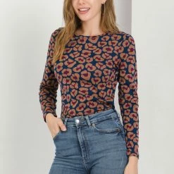 Allegra K Women's Leopard Pattern Crew Neck 3/4 Sleeve Knit Sweatshirt Top 12 Allegra K Women's Leopard Pattern Crew Neck 3/4 Sleeve Knit Sweatshirt Top