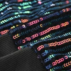 Allegra K Women's Sequin Sparkle Open Front Cardigan Coat Zipper Cropped Bomber Jacket