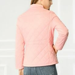 Women Allegra K Skyliner Model Down Jacket With Stand Collar