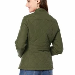 Women Allegra K Skyliner Model Down Jacket With Stand Collar