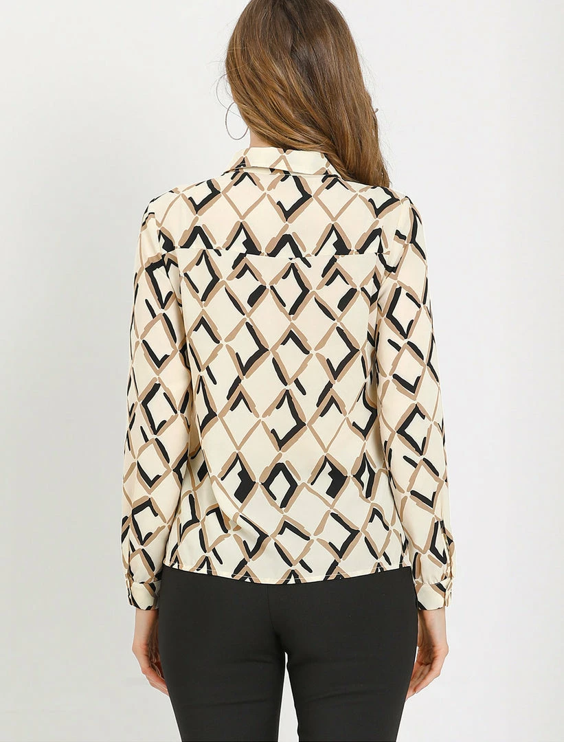 Allegra K Button Down Floral Print Long Sleeves Shirt 8 Allegra K Button Down Floral Print Long Sleeves Shirt