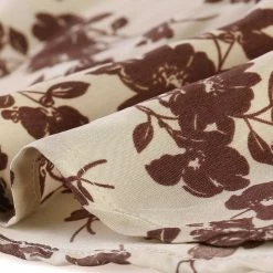 Allegra K Women's Ruffle Long Puff Sleeve Floral Print High Neck Top Blouse