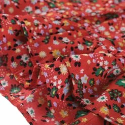 Allegra K Women's Floral Tie Bow Neck Button Down Ruffle Hem Blouse Shirt