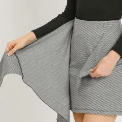 Allegra K Women's Houndstooth Tie Waist Straight Work Wrap Mini Skirt 16 Allegra K Women's Houndstooth Tie Waist Straight Work Wrap Mini Skirt