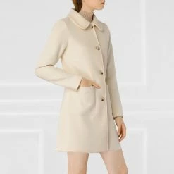 Allegra K Rounded Collar Single Breasted Coat With Front Pockets 37 Allegra K Rounded Collar Single Breasted Coat With Front Pockets