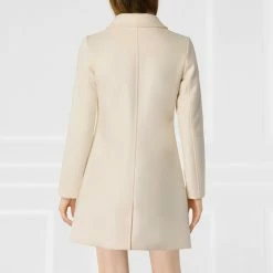 Allegra K Rounded Collar Single Breasted Coat With Front Pockets 38 Allegra K Rounded Collar Single Breasted Coat With Front Pockets