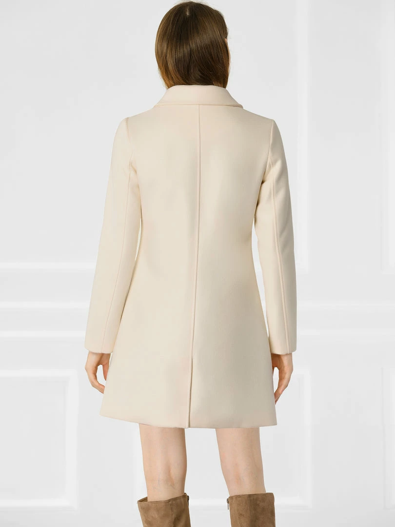 Allegra K Rounded Collar Single Breasted Coat With Front Pockets 14 Allegra K Rounded Collar Single Breasted Coat With Front Pockets