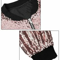 Allegra K Men's Sequin Varsity Jacket Long Sleeve Zipper Glitter Sequins Bomber Jacket 56 Allegra K Men's Sequin Varsity Jacket Long Sleeve Zipper Glitter Sequins Bomber Jacket
