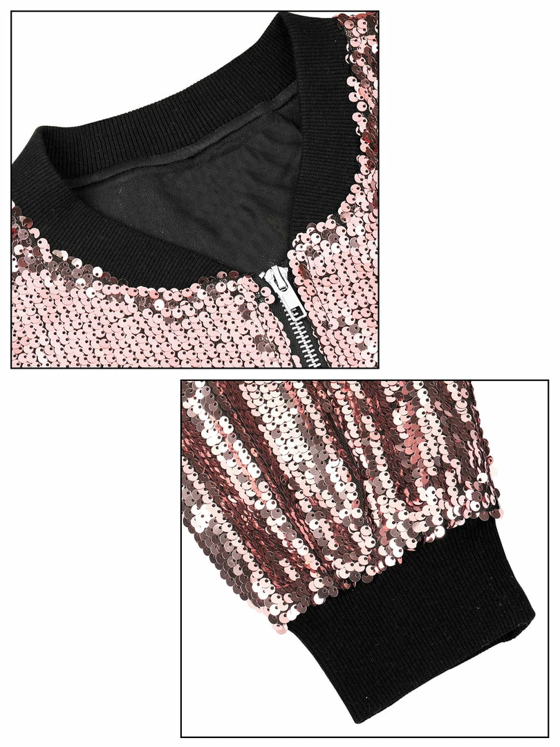 Allegra K Men's Sequin Varsity Jacket Long Sleeve Zipper Glitter Sequins Bomber Jacket 15 Allegra K Men's Sequin Varsity Jacket Long Sleeve Zipper Glitter Sequins Bomber Jacket