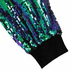 Allegra K Men's Sequin Varsity Jacket Long Sleeve Zipper Glitter Sequins Bomber Jacket 50 Allegra K Men's Sequin Varsity Jacket Long Sleeve Zipper Glitter Sequins Bomber Jacket