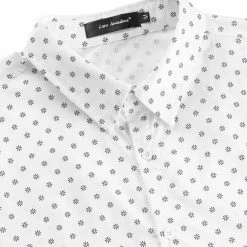 Allegra K Men's Dressed Polka Dots Shirts Short Sleeves Printed Button Down Shirt