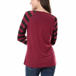 Allegra K Striped Long Raglan Sleeves V Neck Tee Shirt 92 Allegra K Striped Long Raglan Sleeves V Neck Tee Shirt
