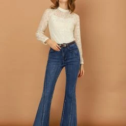 Allegra K Women's Vintage Flare Jean Denim Pants High Waist Stretchy Bell Bottoms Jeans 36 Allegra K Women's Vintage Flare Jean Denim Pants High Waist Stretchy Bell Bottoms Jeans