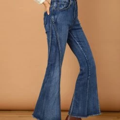 Allegra K Women's Vintage Flare Jean Denim Pants High Waist Stretchy Bell Bottoms Jeans 37 Allegra K Women's Vintage Flare Jean Denim Pants High Waist Stretchy Bell Bottoms Jeans