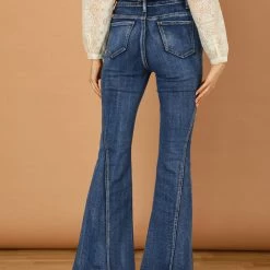 Allegra K Women's Vintage Flare Jean Denim Pants High Waist Stretchy Bell Bottoms Jeans 38 Allegra K Women's Vintage Flare Jean Denim Pants High Waist Stretchy Bell Bottoms Jeans