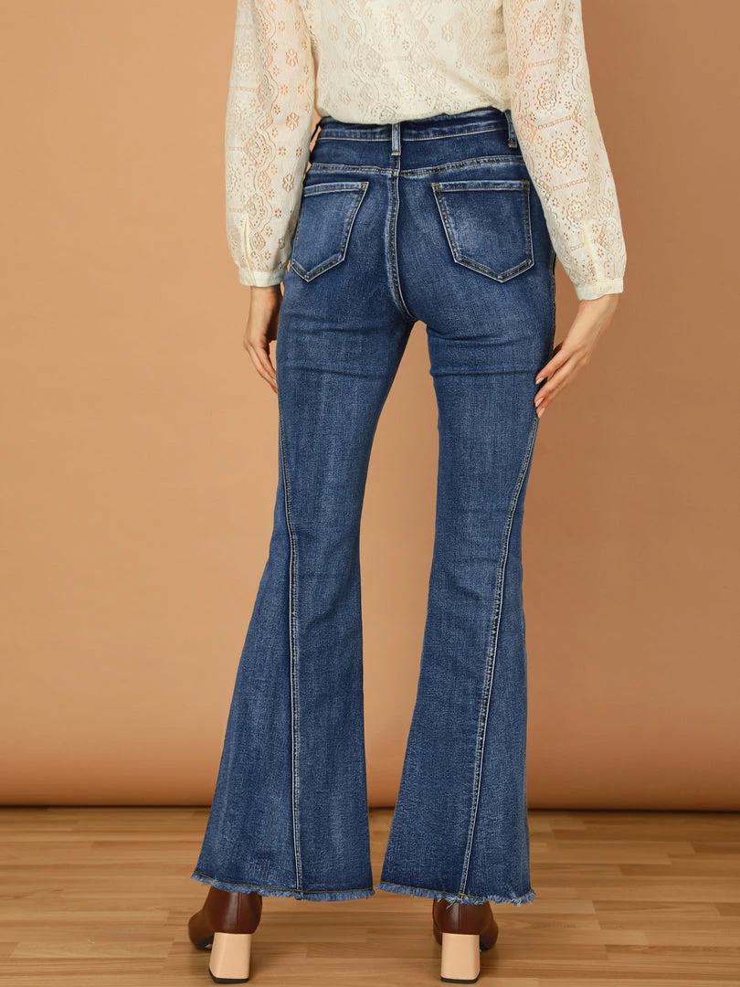 Allegra K Women's Vintage Flare Jean Denim Pants High Waist Stretchy Bell Bottoms Jeans 14 Allegra K Women's Vintage Flare Jean Denim Pants High Waist Stretchy Bell Bottoms Jeans
