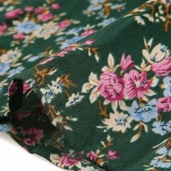 Allegra K Clothing Women Floral Crossover V Neck Petal Sleeves Flowy Dress With Belt