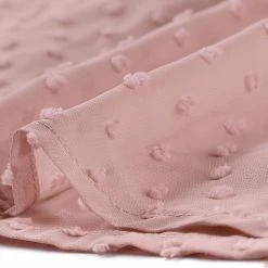 Allegra K Women's Ruffle Neck Polka Dot Button Front Sheer Chiffon Blouse