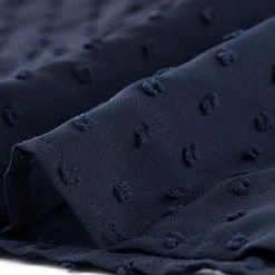 Allegra K Women's Ruffle Neck Polka Dot Button Front Sheer Chiffon Blouse