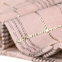 Allegra K Women's Check Slit Hem Faux Suede Mini Skirt