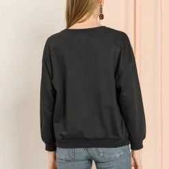 Allegra K Women's Sequin Shiny Star Crew Neck Long Sleeve Sweatshirt Top 44 Allegra K Women's Sequin Shiny Star Crew Neck Long Sleeve Sweatshirt Top