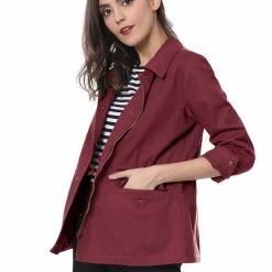 Allegra K Cotton Lightweight Utility Jacket