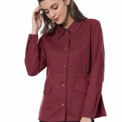 Allegra K Cotton Lightweight Utility Jacket