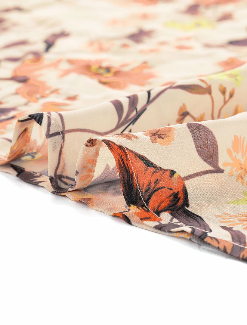 Allegra K Women's Floral Ruffled Short Sleeve Tops Ruffle Neck Casual Blouses 20 Allegra K Women's Floral Ruffled Short Sleeve Tops Ruffle Neck Casual Blouses