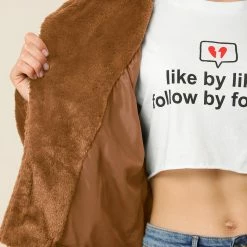 Allegra K Faux Fur Cropped Teddy Jacket Women 70 Allegra K Faux Fur Cropped Teddy Jacket Women