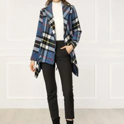 Allegra K Wide Lapel Plaid Fall Wrap Coat Women 61 Allegra K Wide Lapel Plaid Fall Wrap Coat Women