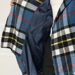 Allegra K Wide Lapel Plaid Fall Wrap Coat Women 62 Allegra K Wide Lapel Plaid Fall Wrap Coat Women