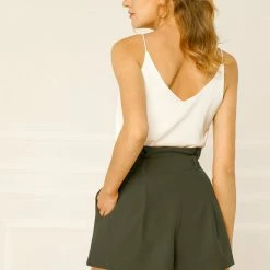 Allegra K Women’s Bow Tie High Waist Short Paper Bag Shorts 68 Allegra K Women’s Bow Tie High Waist Short Paper Bag Shorts