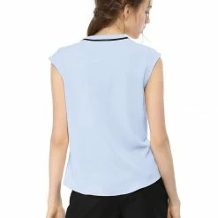 Allegra K Tie Neck Sleeveless Ruffle Button Down Chiffon Shirt Clothing 50 Allegra K Tie Neck Sleeveless Ruffle Button Down Chiffon Shirt Clothing