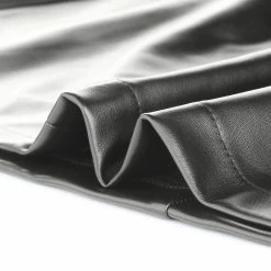 Allegra K Women's Cherry Embroidered Faux Leather PU A-Line Mini Skirt