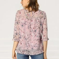 Allegra K Women's Casual Ruffle 3/4 Sleeve Floral Print Chiffon Blouse 71 Allegra K Women's Casual Ruffle 3/4 Sleeve Floral Print Chiffon Blouse