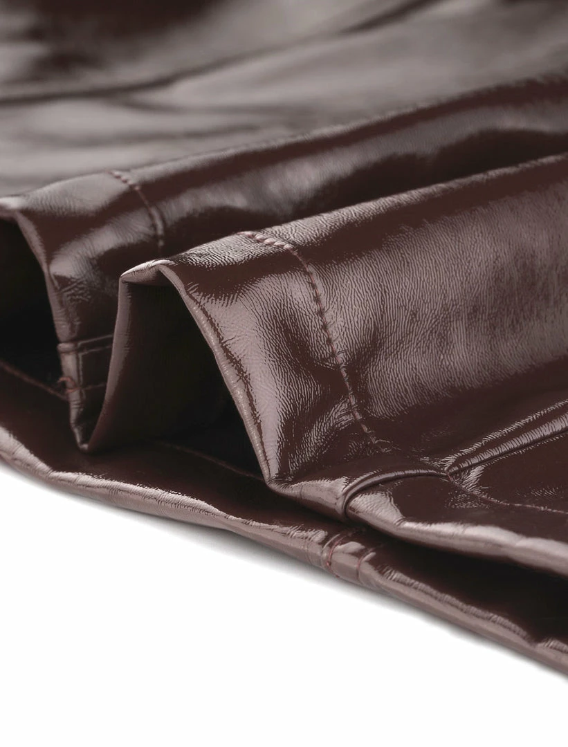 Allegra K Women's Faux Leather High Waisted Party Button Front Pencil Skirt 9 Allegra K Women's Faux Leather High Waisted Party Button Front Pencil Skirt