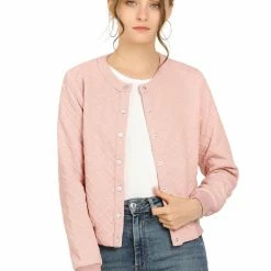 Allegra K Women's Lightweight Long Sleeves Plain Casual Warm-Up Jacket