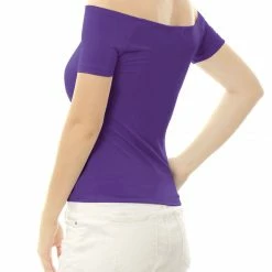 Allegra K Slim Fit Short Sleeves Off The Shoulder Cropped Top Clothing 155 Allegra K Slim Fit Short Sleeves Off The Shoulder Cropped Top Clothing