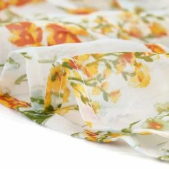 Allegra K Women's Floral A-line Smocked Waist Tiered Ruffled Chiffon Mini Dress